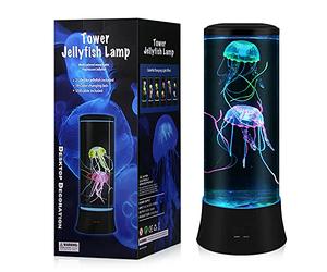 Meloki Floating Jellyfish Lamp - Electric Jelly Fish Light Lamp with Auto Color Changing, Ultra-Quiet Water Pump, Holiday Gift for Kids Men Women, Home Room Mood Decor