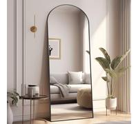 MELOMOIR 56"x18" Standing Mirror Full Length, Arched Floor Mirror, Black