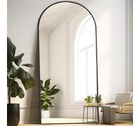 MELOMOIR 76"x34" Large Mirror Full Length, Arched Full Length Mirror with Stand, Large Floor Mirror Free Standing Mirror Full Length for Bedroom, Hanging Standing or Leaning Full Body Mirror, Black