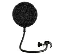 Melon Audio Pop Filter for Microphone - Sponge Layered Pop Wind Screen with Enhanced Flexible 360° Gooseneck Clip Metal Arm (includes Extra Filter)