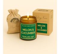 Melon & Cucumber Luxury Hand Poured Candle | Vegan | Eco Friendly | Hand Crafted, | 50+ Hour Burn Time | Soy Wax | Handmade | Artisan | Small Batch |
