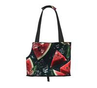 Melon in the water Printed pet shoulder bag for going out - small dog and cat dual-purpose shoulder bag