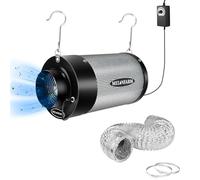 MELONFARM Air Filtration Kit 4", Built-in 14cm Fan Low Nois Carbon Filter with 12-Speed Controller, 8' Ducting, Cooling & Ventilation System for Grow Tents, Indoor Gardening, Hydroponics 4“x12.6"