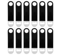 Melontray 12 PCS Stainless Steel Beer Openers, Heavy Duty Flat Bottle Opener for Bar, Black