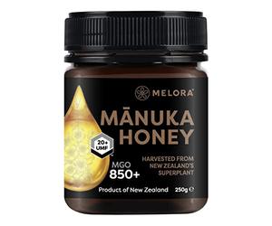 Melora Genuine Manuka Honey - 850 MGO, 250g - 20+ UMF - 100% Pure & Traceable High Strength Manuka from New Zealand
