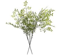 Melorca&Guilla Artificial Plants,2PCS 43" Green Nandina Faux Branches for Vase,Artificial Plants for Shop Garden Office Home Décor