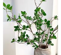 Melorca&Guilla Artificial Plants,4PCS 43.3" Green Ficus Faux Branches for Vase,Artificial Plants for Shop Garden Office Home Décor (4, Green Ficus)