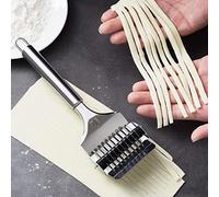 Melostu Stainless Steel Noodle Cutter, Manual Pasta Maker, 9 Sharp Side-by-Side Roller, Noodle Lattice Roller, Dough Cutter, Kitchen Cooking Tools (23*8*3.5 cm, 92g)
