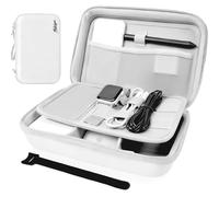 MeloSync Hard Travel Electronic Organizer Case for Power Bank Chargers Cables USB Flash Drive SD Card Electronics & Backpack Organizer Travel Case Small Portable Accessories Bag, white