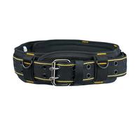 MELOTOUGH 2-Inch Padded Tool Belt with 4 D-Rings Heavy Duty Double Metal Roller Buckle, Adjustable 29"-46" Waist, Comfort Foam Padding for Construction, Electrician, Carpenter (Black & Yellow, S/M)
