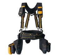 MELOTOUGH 28-Pocket Pro Framer's rig Combo Apron Tool Belt and Heavy Duty Padded Suspenders with Magnetic Desinger for Technician/Carpenter/and Electrician's Tools(Yellow)