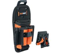 MELOTOUGH 7-Pocket Technician Pouch-Small Pocket Tool Belt Pouch with Belt Clip,Clip on Larger Pockets & Loop, Clip on-Tool Holder Accessory(Orange)