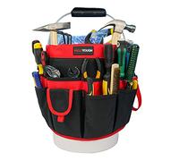 MELOTOUGH Bucket Tool Organizer With 35 Pockets Fits to 3.5-5 Gallon Bucket (Red)