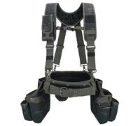 MELOTOUGH Camo Tool Belt with Suspenders Camouflage Tool Pouch Organizer Supenders Framers Combo Apron Tool Belt Construction Tool Bag Suspenders Heavy Duty Carpenter Suspension Rig (Green Camo)