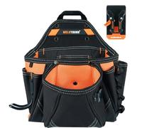 MELOTOUGH Contractor Pouch Electrician Tool Pouch Nail Screw Work Framer Tool Belt Pouch with Hammer Loop Clip on Utility Tool Organizer Pouch with Kickstand Back(Orange)