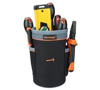 MELOTOUGH Deep & Tall Drawstring Tool Pouch | 5.25x5.25x8.75 Inch, Holds 9" Levels & Long Tools | Clip-On Nail and Screw Bag for Carpenter, Electrician, Contractor, Black