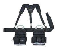 MELOTOUGH Electrician Tool Belt with Suspenders Tool Bag Suspenders Tool Belt Combo Construction Tool Pouch Heavy Duty Suspension Rig for Electrician, Roofing,Contractor,Carpenter, TC04-BLK