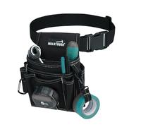 MELOTOUGH Electrician Tool Pouch with Belt Clip, 2 Inch Heavy Duty Work Belt Set for Men, Utility 13 Pockets Tool Pouch for Contractors & Roofing, Adjustable Carpenter Organizer Set (Black)