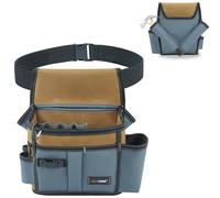 MELOTOUGH Electrician Tool Pouch with Belt,Tool Bag,Tool Pouch with Belts Clip, Adjustable 2-Inch Belt for Electrician,Carpenter,Construction,Durable Canvas Construction,Khaki