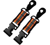 MELOTOUGH Firefighter Glove Strap | Glove Holder with Glove Leash Swivel Snap Hook,Reflective Hi-Vis Lime for Quick Access All Style Find in Melo Tough (2 Set Alligator Clip-Orange Color)
