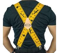 MELOTOUGH Heavy Duty Work Braces for Men 5cm Wide X-Back Adjustable Elastic with 4 Strong Clips - Yellow Trouser Braces