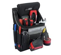 MELOTOUGH Medium Ziptop Tool Pouch with Belt Clip,16-Pocket Heavy Duty Zippered Utility Pouch for Electricians | Tape Measure Clip & Electrical Tape Strap for Carpenters, Plumbers, HVAC, Grey