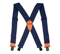 MELOTOUGH Men suspender with 2 inch elastic fully adjustable X back Industrial Strength Suspender, Blue, One size fits most