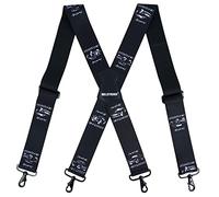MELOTOUGH Men's Braces 5CM 2 Inch Wide Suspenders Full Elastic X Back Suspender with Snap Hooks for Trousers, Adjustable for Big and Tall, 3.8 CM