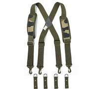 MELOTOUGH Men's Police Duty Belt Suspenders, Green Camouflage, 1.5" Nylon, Padded Adjustable, Hook and Loop Closure
