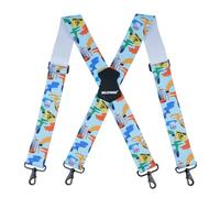 MELOTOUGH Men's Suspender 1.5/2 Inch Wide Suspenders Full Elastic X Back Suspender with Snap Hooks, Painter, 2 inch
