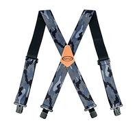 MELOTOUGH Men's Suspenders Fully Elastic 2 inch Wide X back Heavy Duty Work Suspenders, Black Camo, L