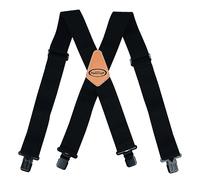 MELOTOUGH Men's Suspenders Fully Elastic 2 inch Wide X back Heavy Duty Work Suspenders, Black Elastic, Large