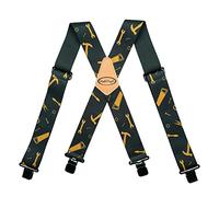 MELOTOUGH Men's Suspenders Fully Elastic 2 inch Wide X back Heavy Duty Work Suspenders, Black Hand Tools, L