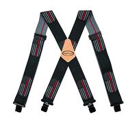 MELOTOUGH Men's Suspenders Fully Elastic 2 inch Wide X back Heavy Duty Work Suspenders, Black Us Flag, one size fits most