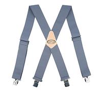 MELOTOUGH Men's Suspenders Fully Elastic 2 inch Wide X back Heavy Duty Work Suspenders, Grey, S, M , L , XL