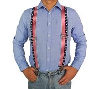 MELOTOUGH Men's Suspenders Fully Elastic 2 inch Wide X back Heavy Duty Work Suspenders, New Us Flag, L