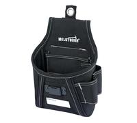 MELOTOUGH Nail and Screw Organizer Bag for Electricians and Carpenters, Tool Belt Pouch with Belt Clip, Heavy Duty Work Fastener Pouch(Black)