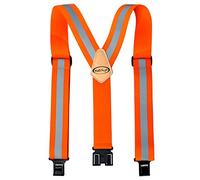 MELOTOUGH Perry Suspenders Belt Clip Suspenders for Men with Non-Metal End Clip Reflective Safety Suspenders, Orange Reflective, One Size