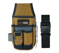 MELOTOUGH Pocket Tool Pouch Tool Belt Pouches with Belt Clip Utility Mini Tool Organizer Pouch for Electrician,Carpenter,Construction,Technician (Brown)