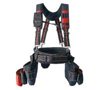 MELOTOUGH Pro Framer Combo System-Magnetic Tool Pouch Build Heavy Duty Carpenter Tool Belt and Multi Function Tool Belt Suspenders（red)