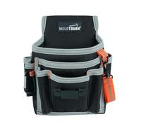 MELOTOUGH Small Tool Pouch for Belt,Electrician Tool Pouch,Belt Holster with 13 Pockets,Small Organizer for Electrician with Clip (Grey)