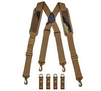 MELOTOUGH Tactical Suspenders Duty Belt Police Suspenders for Law Enforcement Belt with Padded Adjustable Shoulder, Khaki Color Tactical Suspenders, One size fit most
