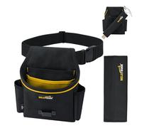 MELOTOUGH Tool Belt Pouches with Detachable Hammer Holster, Utility Electrician Tool Pouch with 2-Inch Wide Adjustable Belt for Electrician, Carpenter, Construction (Yellow)