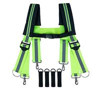 MELOTOUGH Tool Belt Suspender Safety Suspenders Reflective Tool Belt Suspender H Back Heavy Duty Work Suspenders(Hi Vis Lime)