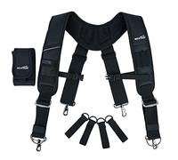 MELOTOUGH Tool Belt Suspenders Construction Bag Suspenders Heavy Duty Padded Work belt Suspenders for Carpenter/Electrician/Roofing/Farmer work Suspension Rig, Black, Tool Belt Suspenders