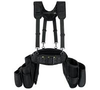 MELOTOUGH Tool Belt with Suspenders Electrician Tool Bag Suspenders Framers Combo Apron Tool Belt Construction Tool Pouch Suspenders Heavy Duty Carpenter Suspension Rig（Grey）