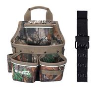 MELOTOUGH Tool Pouch with Belt 18 Pockets Loops Professional Tool Belt Bag | Camo Heavy Duty Nail Pouch, Tape Measure Holder, Tool Belt Fits 32″-52″ for Carpenter, Framer, Electrician, Construction