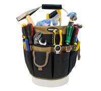 MELOTOUGH Tool Storage Bucket with 35 Pockets Fits 3.5-5 Gallon Bucket (Khaki)