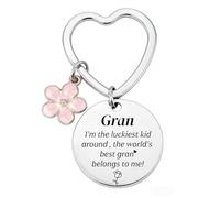 MELOYOLO Gran Gifts Silver Keyring Keychain | Universal Size Birthday Gift from Grandchildren | Best Gran Belongs to Me