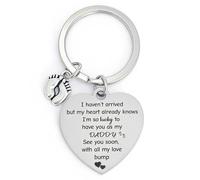 MELOYOLO Personalized Daddy Keychain for New & Expectant Fathers | Engraved Black Stainless Steel Keyring | Thoughtful Dad to Be Gift for Men